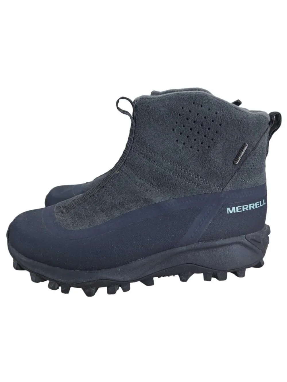 Merrell Thermo Snowdrift Waterproof Zip Mid Shell Ankle Boots Size 8 Blue Warm